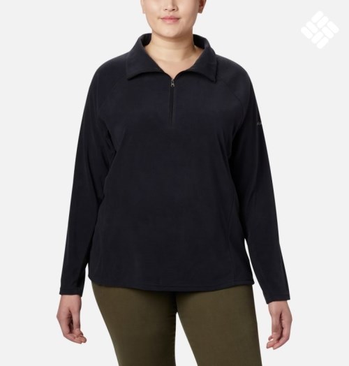 Columbia Glacial IV 1/2 Zip Gensere Dame Svarte | Plus Size 02163D